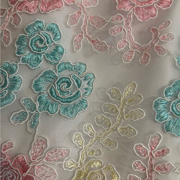 Jona Michelle Pastel Floral Dress with Yellow Bow - Picture 3 of 5